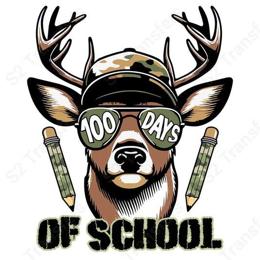 100 Days Of School Deer - DTF Transfer DTF Transfer