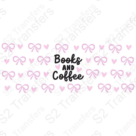 16 Oz Books And Coffee Black Cup Wrap