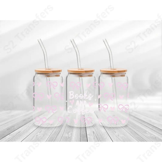 16 Oz Books And Coffee White Cup Wrap - UV DTF Transfer UV DTF Cup Wrap