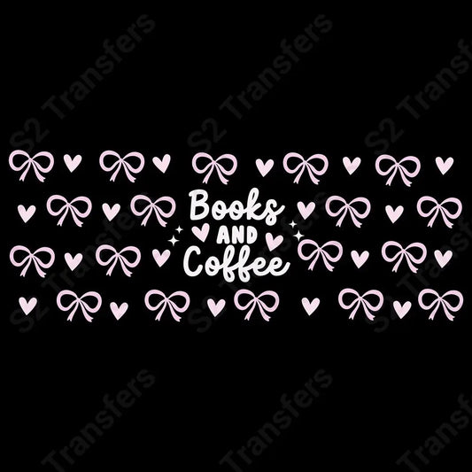 16 Oz Books And Coffee White Cup Wrap