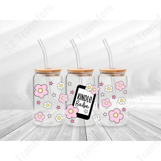 16 Oz Kindle Girly Cup Wrap - UV DTF Transfer UV DTF Cup Wrap