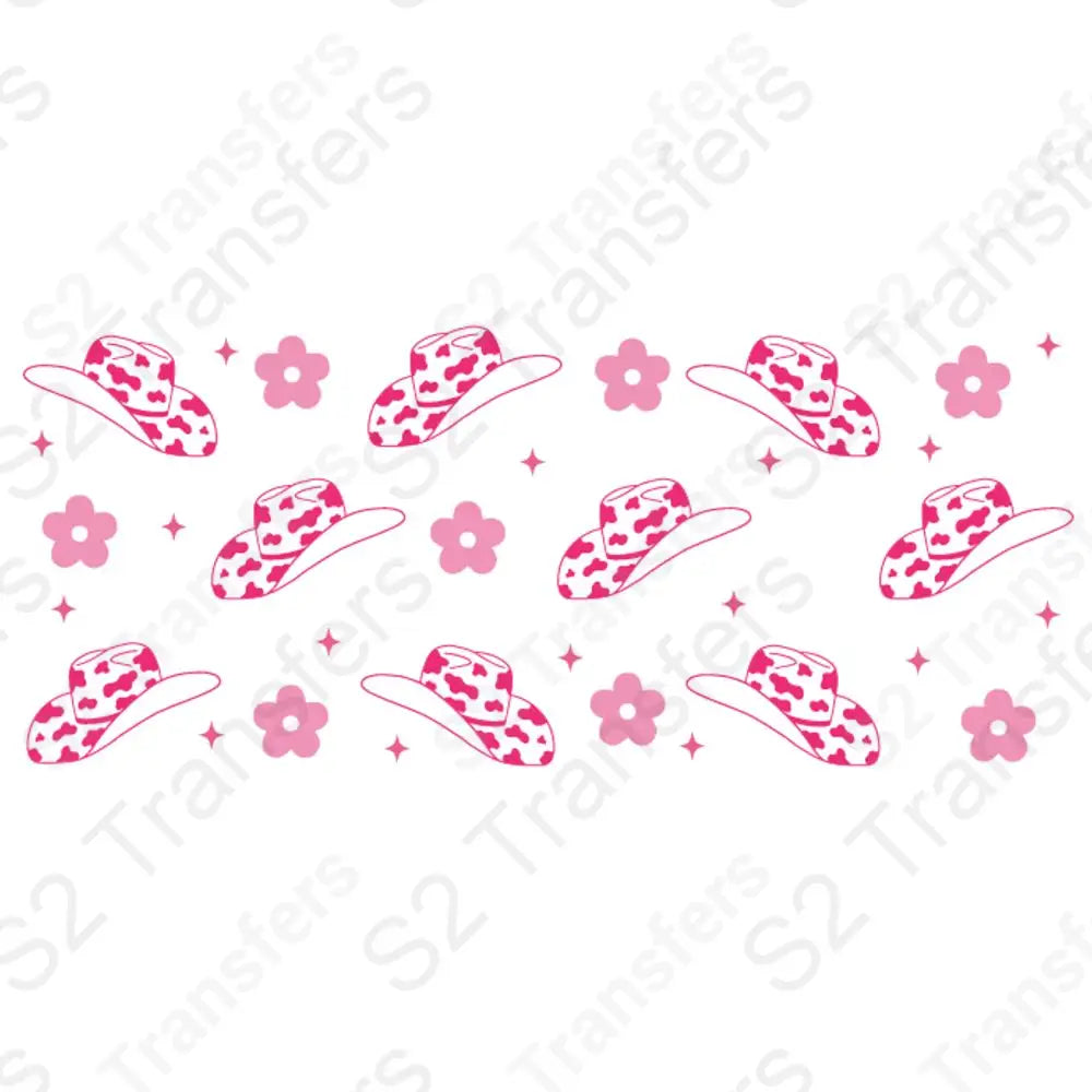 16 Oz Pink Western Cowgirl Hat Cup Wrap
