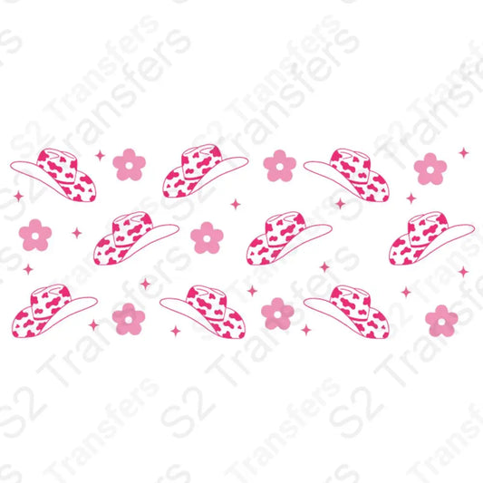 16 Oz Pink Western Cowgirl Hat Cup Wrap