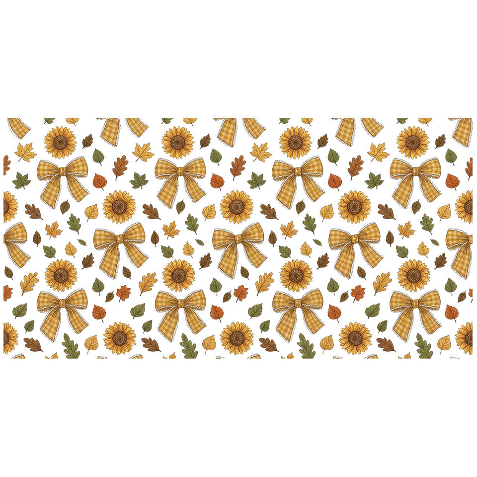 16 Oz Bows And Sunflower Cup Wrap - UV DTF Transfer