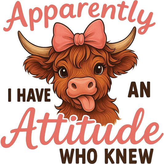 Attitude Highland Cow – DTF Transfer