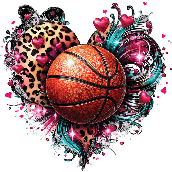Basketball Leopard Heart – DTF Transfer
