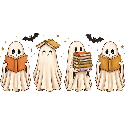 Cute Four Ghosts Reading – DTF Transfer