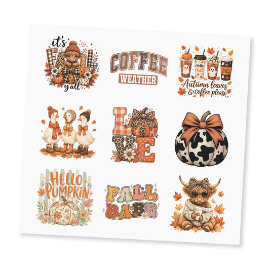 Fall UV DTF Sticker Sheet