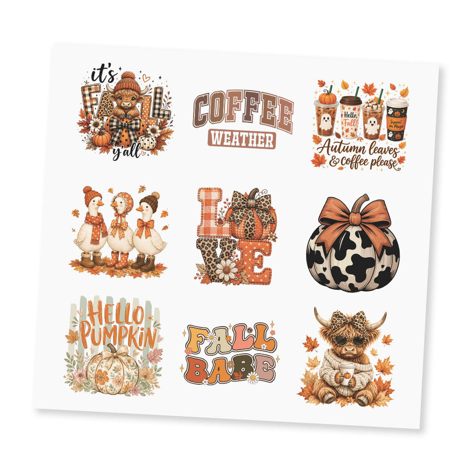 Fall UV DTF Sticker Sheet