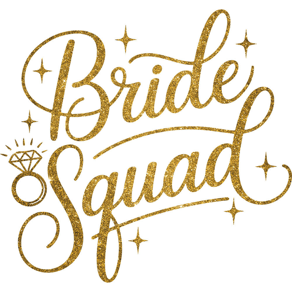 Faux Glitter Bride Squad – DTF Transfer