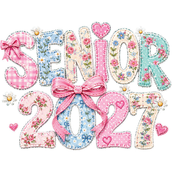 Faux Patch Coquette Senior 2027 – DTF Transfer