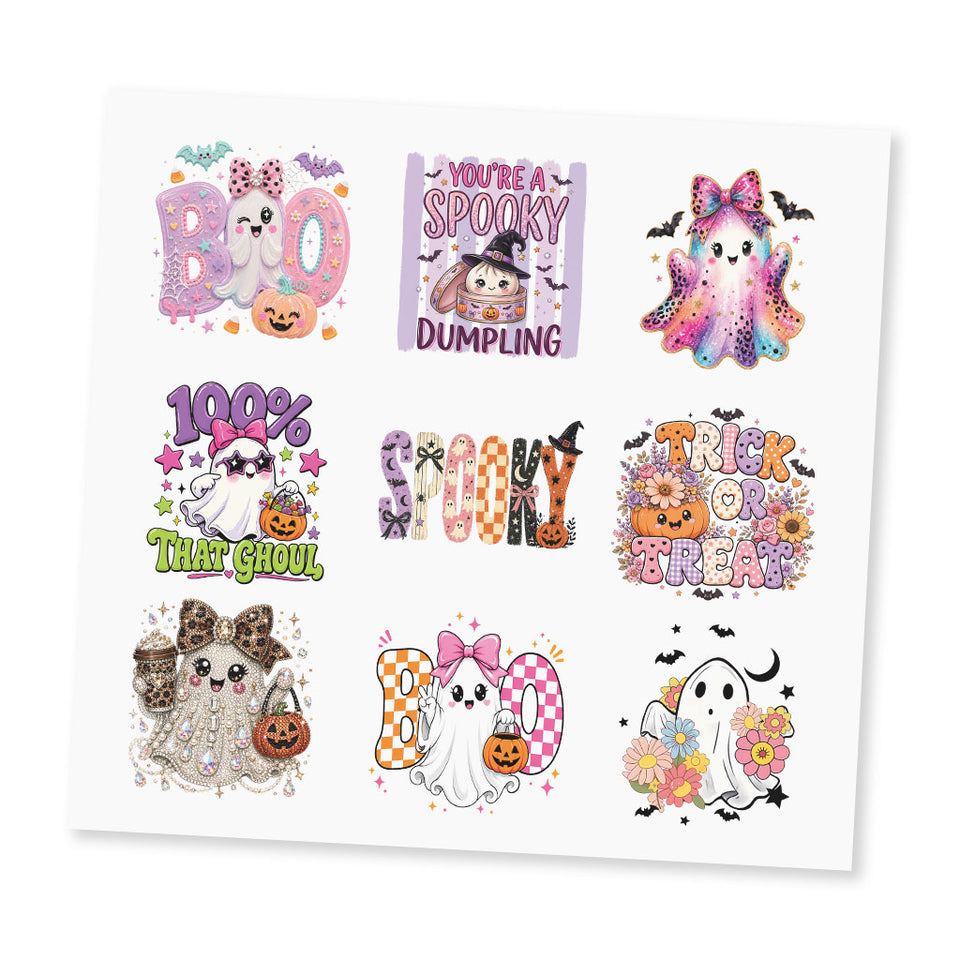 Girls Halloween UV DTF Sticker Sheet