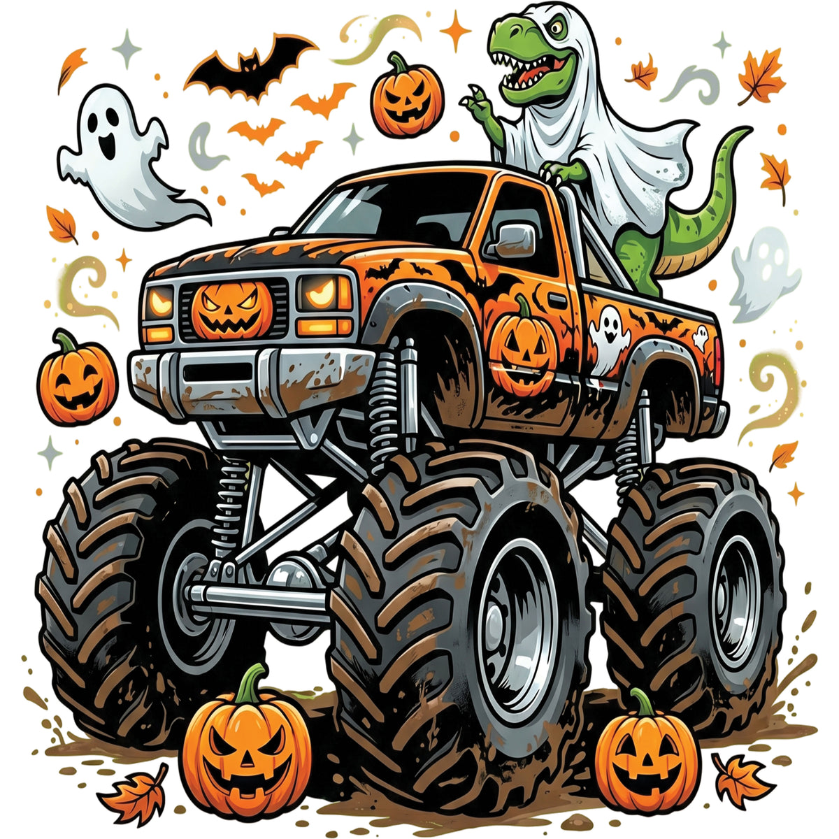Halloween Trex Monster Truck – DTF Transfer