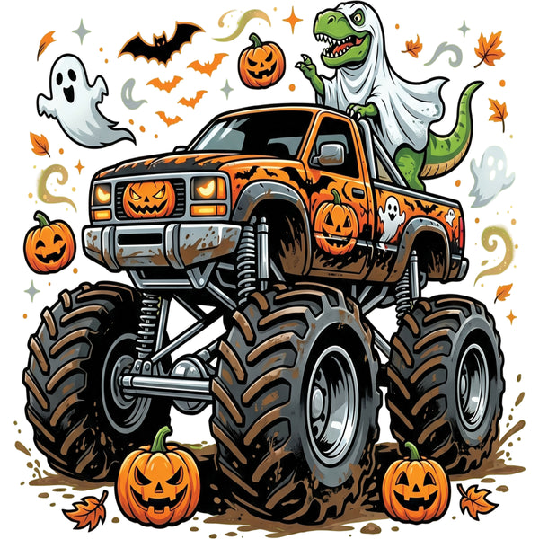Halloween Trex Monster Truck – DTF Transfer