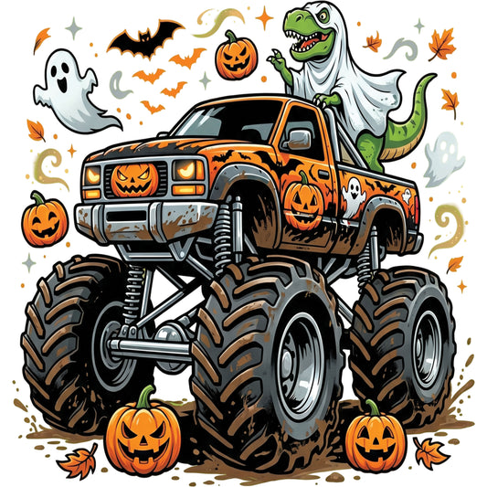 Halloween Trex Monster Truck – DTF Transfer