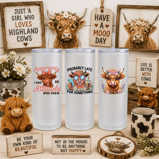 Highland Cow UV DTF Sticker Sheet