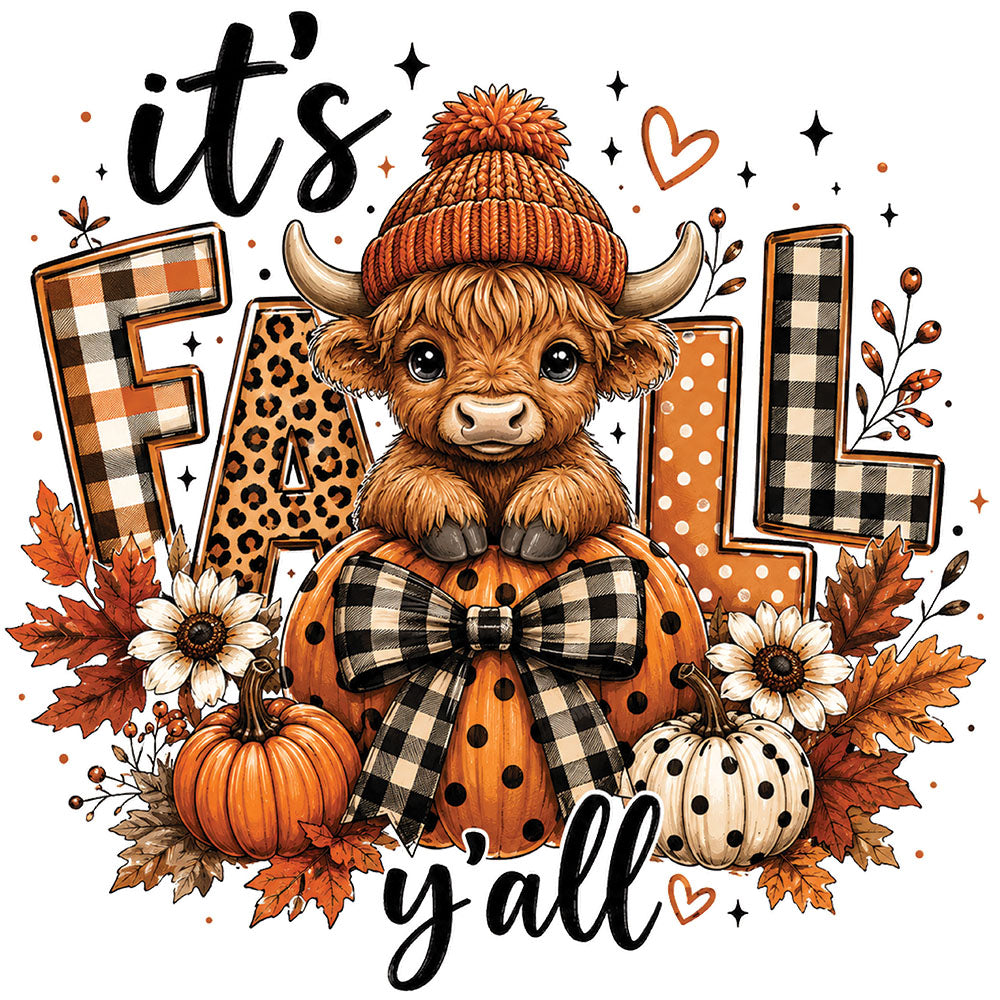 It's Fall Yall Highland Cow – DTF Transfer