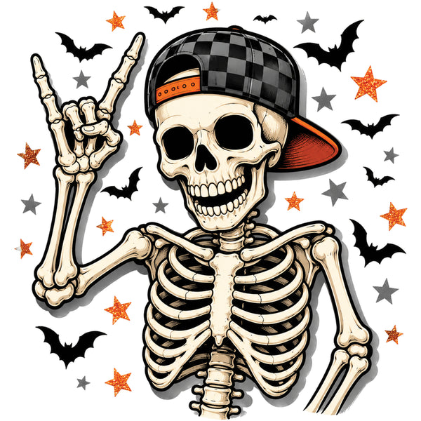Rock On Halloween Skeleton – DTF Transfer