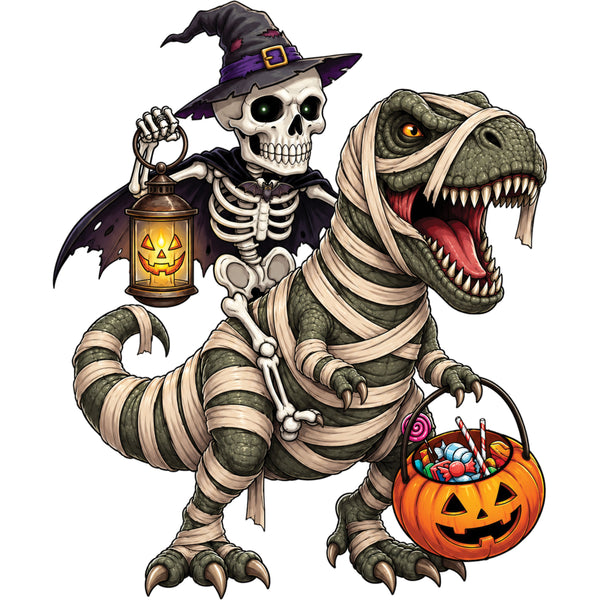 Skeleton Riding Trex – DTF Transfer