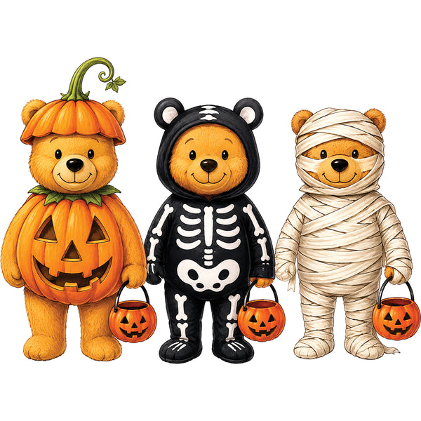 Three Halloween Bears – DTF Transfer
