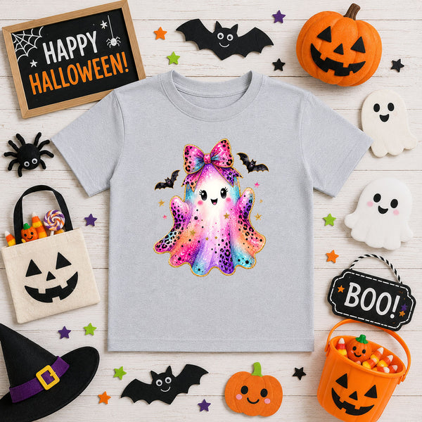 Vibrant Leopard Cute Ghost – DTF Transfer