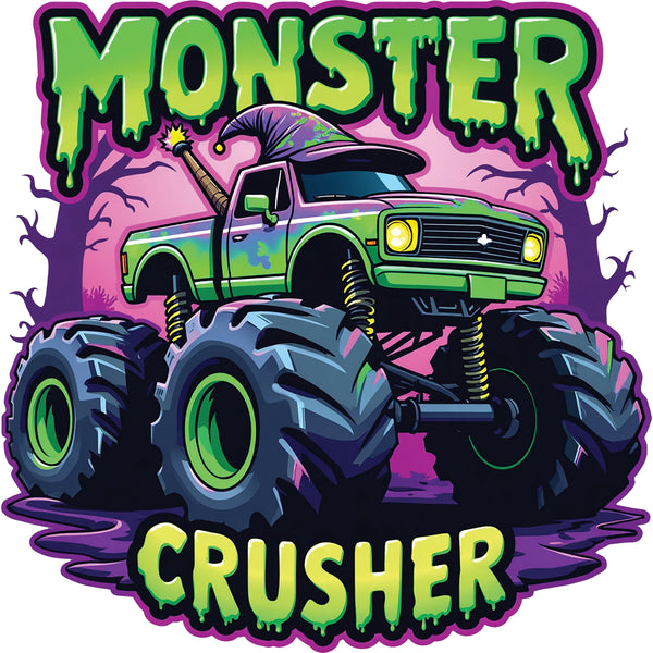Vibrant Monster Crusher – DTF Transfer
