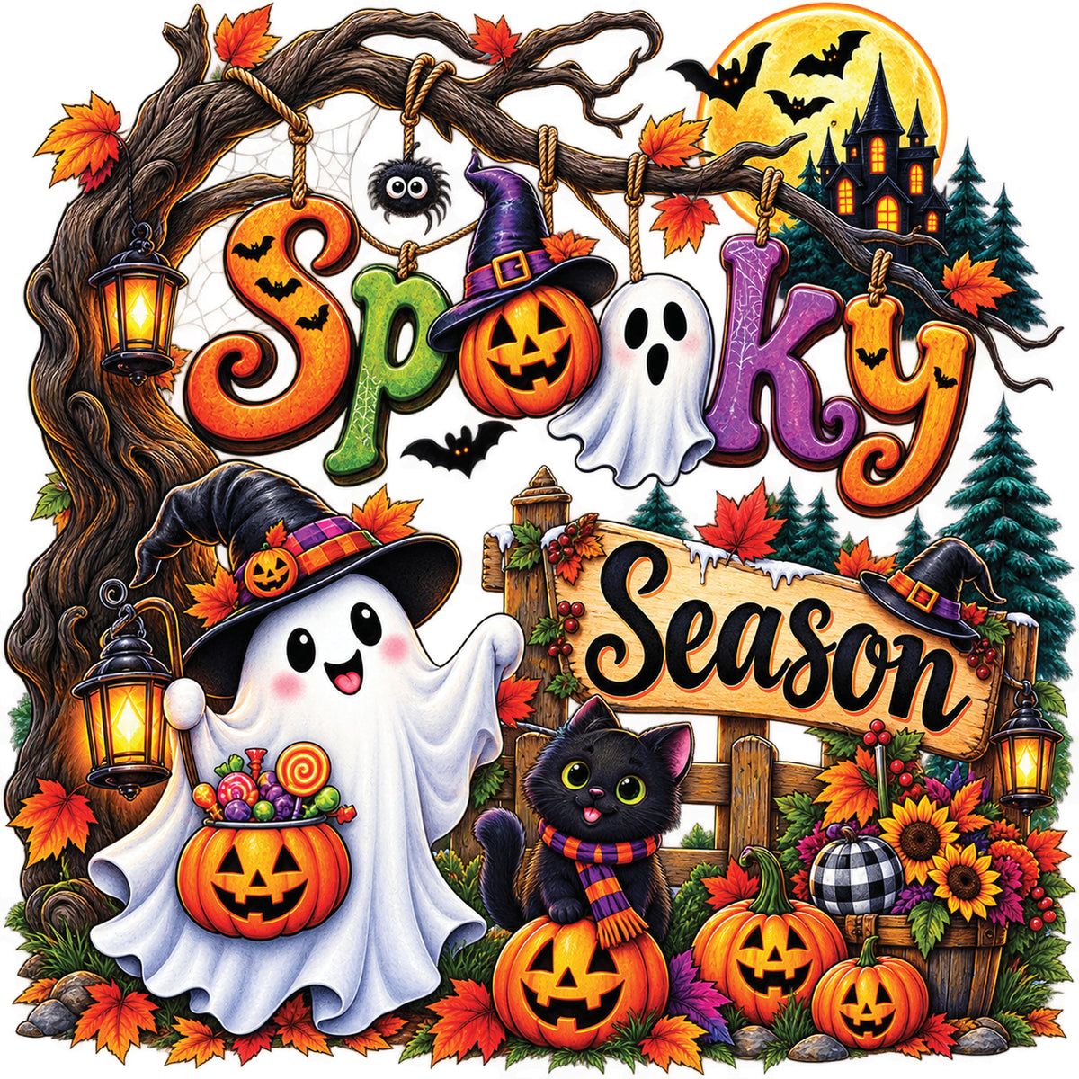 Vibrant Spooky Season Theme – DTF Transfer