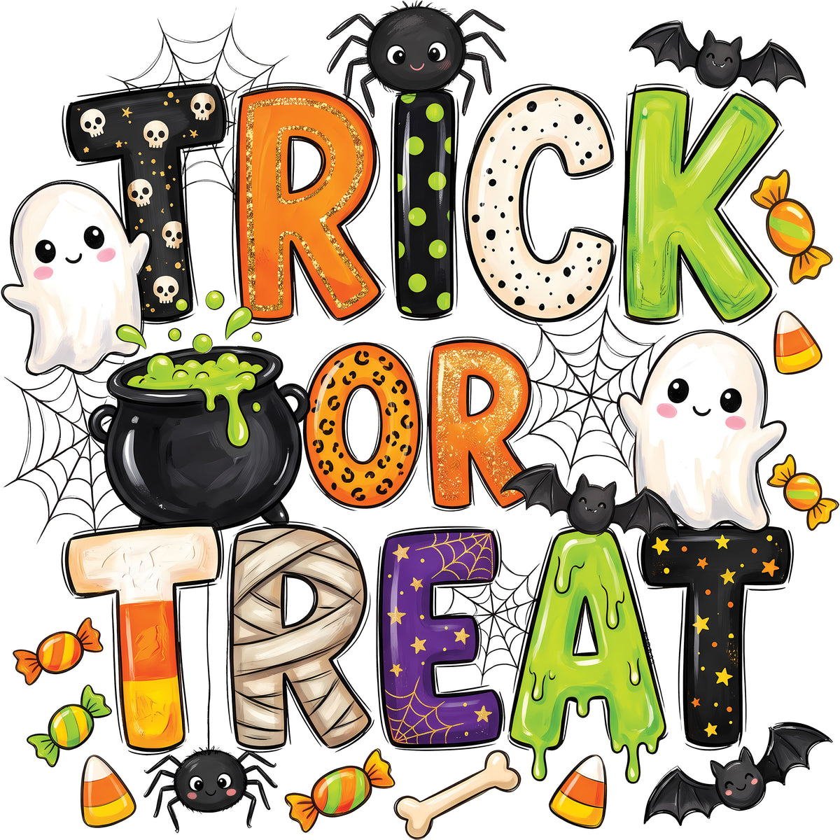 Vibrant Trick Or Treat – DTF Transfer