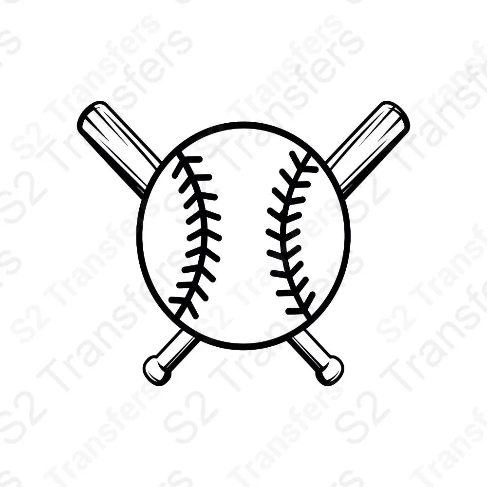 Baseball & Crossed Bats