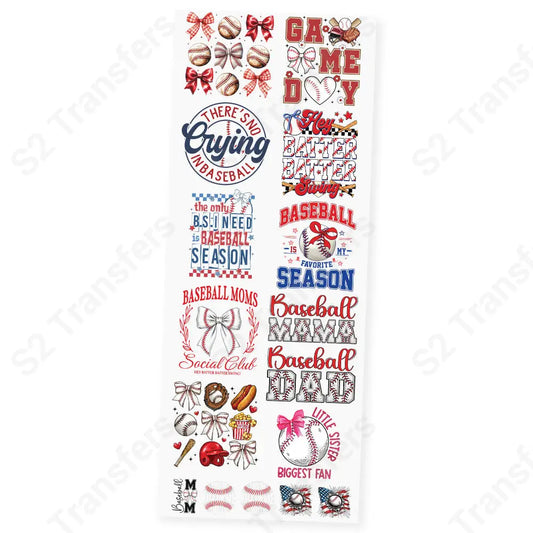 Baseball Life Premade DTF Transfer Gangsheet- 22’’ x 60’’ Premade DTF Gang Sheet