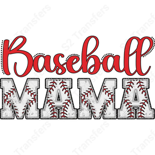 Baseball Mama Red Thread - DTF Transfer DTF Transfer