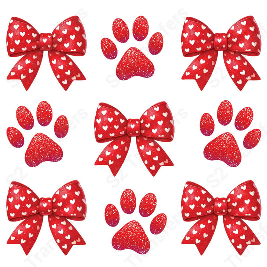 Bow and Paw Valentines - DTF Transfer DTF Transfer