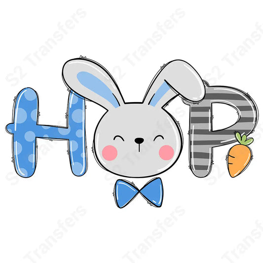 Boy Easter Bunny Hop - DTF Transfer DTF Transfer