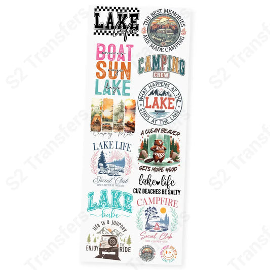 Camping & Lake Vibes Premade DTF Transfer Gangsheet - 22’’ x 60’’ Premade DTF Gang Sheet