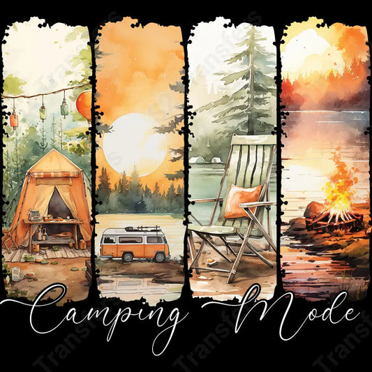 Camping Mode Retro White - DTF Transfer DTF Transfer