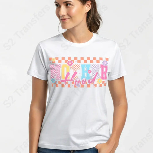 Checkered Motherhood Colorful Retro - DTF Transfer DTF Transfer