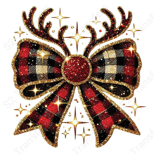 Christmas Reindeer Bow - DTF Transfer DTF Transfer