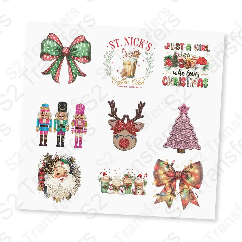 Christmas UV DTF Sticker Sheet