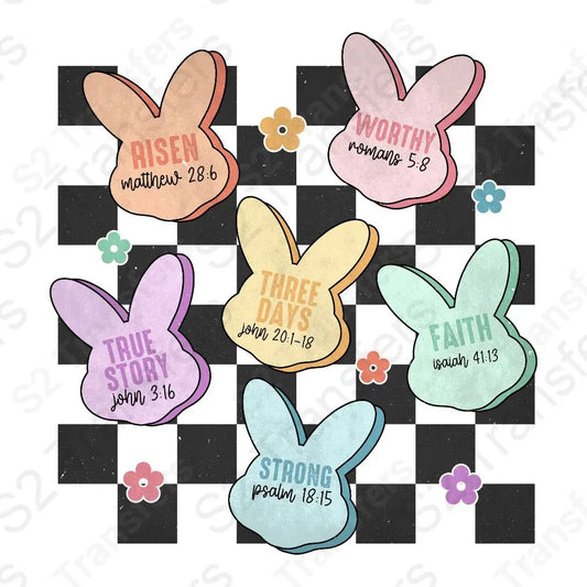 Easter Bunny Bible Verses Checkered