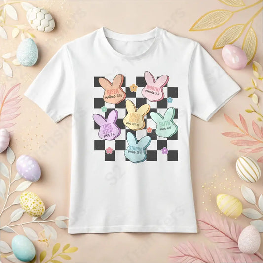 Easter Bunny Bible Verses Checkered - DTF Transfer DTF Transfer