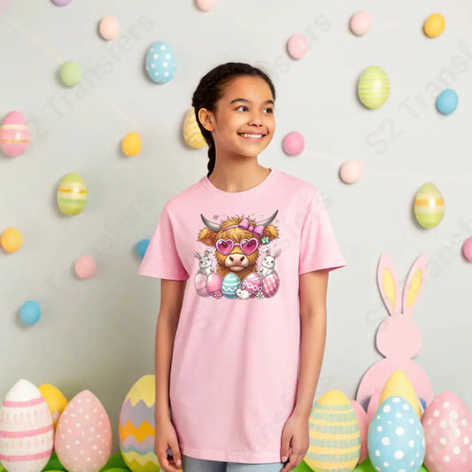 Easter Highland Cow - DTF Transfer DTF Transfer