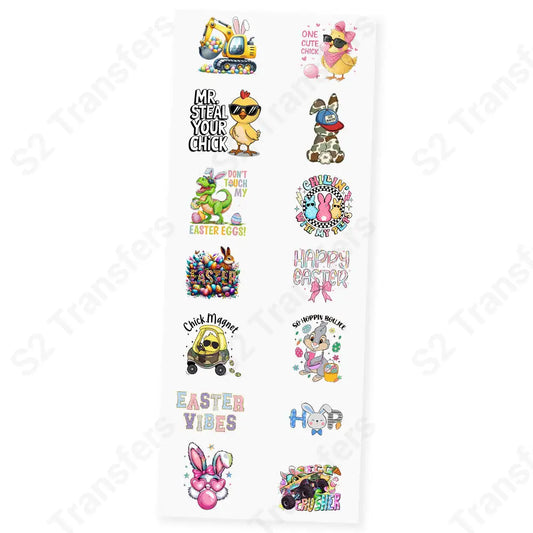 Egg-citing Easter Kids Premade DTF Transfer Gangsheet - 22’’x60’’ Premade DTF Gang Sheet