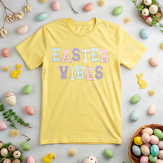 Faux Glitter Patch Easter Vibes - DTF Transfer DTF Transfer