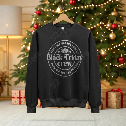 First We Eat Turkey Black Friday White - DTF Transfer DTF Transfer