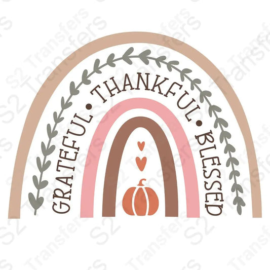 Grateful Thankful Blessed Fall Rainbow