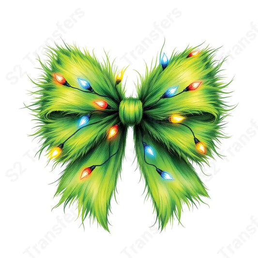 Grinch Bow - DTF Transfer DTF Transfer