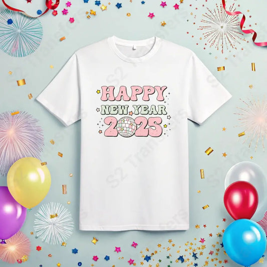 Happy New Year 2025 Retro Disco - DTF Transfer DTF Transfer
