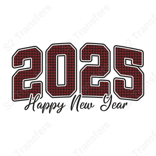 Happy New Year 2025 Retro Red - DTF Transfer DTF Transfer