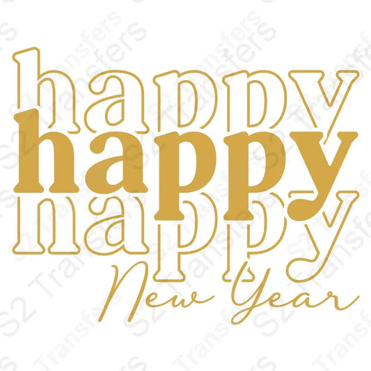 Happy Happy Happy New Year Gold