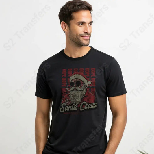 Hip Santa Claus - Premium DTF Transfer for Custom Festive Apparel DTF Transfer